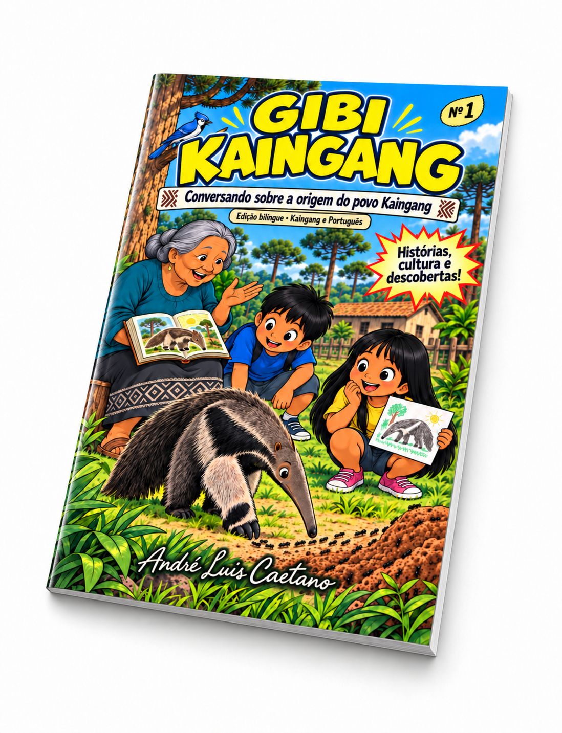 Capa do Gibi Kaingang com assinatura de André Luis Caetano